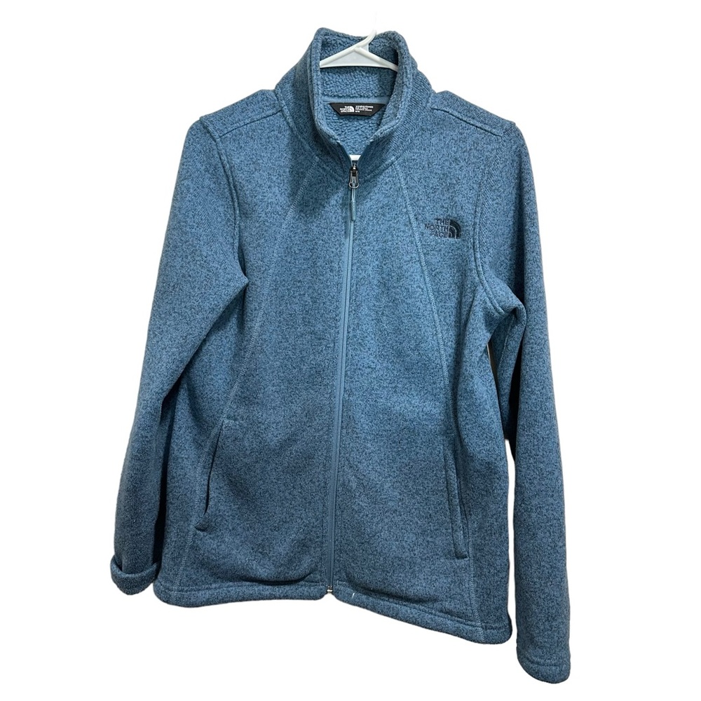 The North Face Blue Heather Mock Beck Full Zipper Sweater Sweatshirt medium